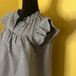 Ces Femme Black and White Checkered Top